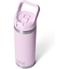 image:imageYETI Rambler 18 oz Bottle Vacuum Insulated Stainless Steel with Color Matching Straw Cap MistPinkGrasshopperCherry Blossom  Textured