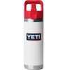 image:imageYETI Rambler 18 oz Bottle Vacuum Insulated Stainless Steel with Color Matching Straw Cap MistPinkGrasshopperWhiteRescue RedBadge