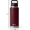 image:imageYETI Rambler 36 oz Bottle Vacuum Insulated Leakproof Stainless Steel with Chug Cap  Vacuum InsulatedWild Vine Red