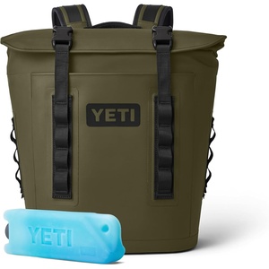 image:imageYETI Hopper M12 Backpack Soft Sided Cooler with MagShield Access Olive with ICE Block Refreezable Reusable Cooler Ice Pack 1 lb
