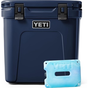 image:imageYETI Roadie 48 Wheeled Cooler with Retractable Periscope Handle Navy with ICE Block Refreezable Reusable Cooler Ice Pack 4 lb