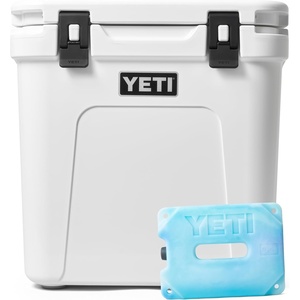 image:imageYETI Roadie 48 Wheeled Cooler with Retractable Periscope Handle White with ICE Block Refreezable Reusable Cooler Ice Pack 4 lb