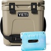 image:imageYETI Roadie 24 20 Hard Cooler with DoubleDuty Shoulder Strap and Drain Plug Tan with ICE Block Refreezable Reusable Cooler Ice Pack 4 lb