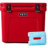 image:imageYETI Roadie 60 Wheeled Cooler with Retractable Periscope Handle Rescue Red with ICE Block Refreezable Reusable Cooler Ice Pack 4 lb