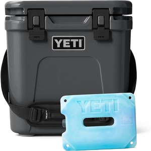 image:imageYETI Roadie 24 20 Hard Cooler with DoubleDuty Shoulder Strap and Drain Plug Charcoal with ICE Block Refreezable Reusable Cooler Ice Pack 4 lb