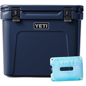 image:imageYETI Roadie 60 Wheeled Cooler with Retractable Periscope Handle Navy with ICE Block Refreezable Reusable Cooler Ice Pack 4 lb