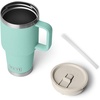 image:imageYETI Rambler 30 oz Travel Mug with Flip Straw Lid  Stainless Steel Vacuum Insulated Leakproof Cup Holder Friendly GrasshopperSea StoneTextured