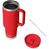 image:imageYETI Rambler 40 oz Travel Mug with Flip Straw Lid  Stainless Steel Vacuum Insulated Leakproof Cup Holder Friendly GrasshopperRescue Red