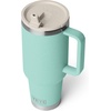 image:imageYETI Rambler 40 oz Travel Mug with Flip Straw Lid  Stainless Steel Vacuum Insulated Leakproof Cup Holder Friendly GrasshopperSea StoneTextured