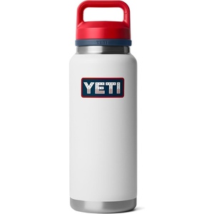 image:imageYETI Rambler 36 oz Bottle Vacuum Insulated Leakproof Stainless Steel with Chug CapWhiteRescue RedNavyBadge