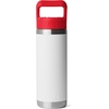 image:imageYETI Rambler 18 oz Bottle Vacuum Insulated Stainless Steel with Color Matching Straw Cap Pace PurpleWhiteRescue RedBadge