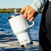 image:imageYETI Rambler 35 oz Straw Mug 20  DoubleWall Vacuum Insulation for Cold Beverages  Dishwasher Safe  Cupholder Compatible  Reusable Straw  Comfortable Grip Handle  Travel Mug  Pace PurpleBlack