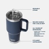 image:imageYETI Rambler 35 oz Straw Mug 20  DoubleWall Vacuum Insulation for Cold Beverages  Dishwasher Safe  Cupholder Compatible  Reusable Straw  Comfortable Grip Handle  Travel Mug  Pace PurpleBlack