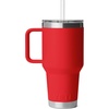 image:imageYETI Rambler 35 oz Straw Mug 20  DoubleWall Vacuum Insulation for Cold Beverages  Dishwasher Safe  Cupholder Compatible  Reusable Straw  Comfortable Grip Handle  Travel Mug  Pace PurpleRescue Red