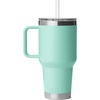 image:imageYETI Rambler 35 oz Straw Mug 20  DoubleWall Vacuum Insulation for Cold Beverages  Dishwasher Safe  Cupholder Compatible  Reusable Straw  Comfortable Grip Handle  Travel Mug  Pace PurpleSeafoam