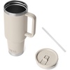 image:imageYETI Rambler 40 oz Travel Mug with Flip Straw Lid  Stainless Steel Vacuum Insulated Leakproof Cup Holder Friendly Pace PurpleCape Taupe
