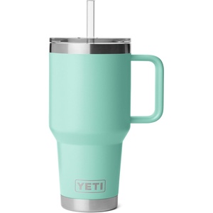 image:imageYETI Rambler 35 oz Straw Mug 20  DoubleWall Vacuum Insulation for Cold Beverages  Dishwasher Safe  Cupholder Compatible  Reusable Straw  Comfortable Grip Handle  Travel Mug  Pace PurpleSeafoam